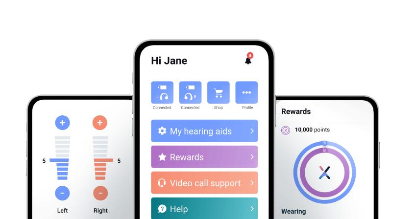 Grouped phones displaying screens of the Lexie App